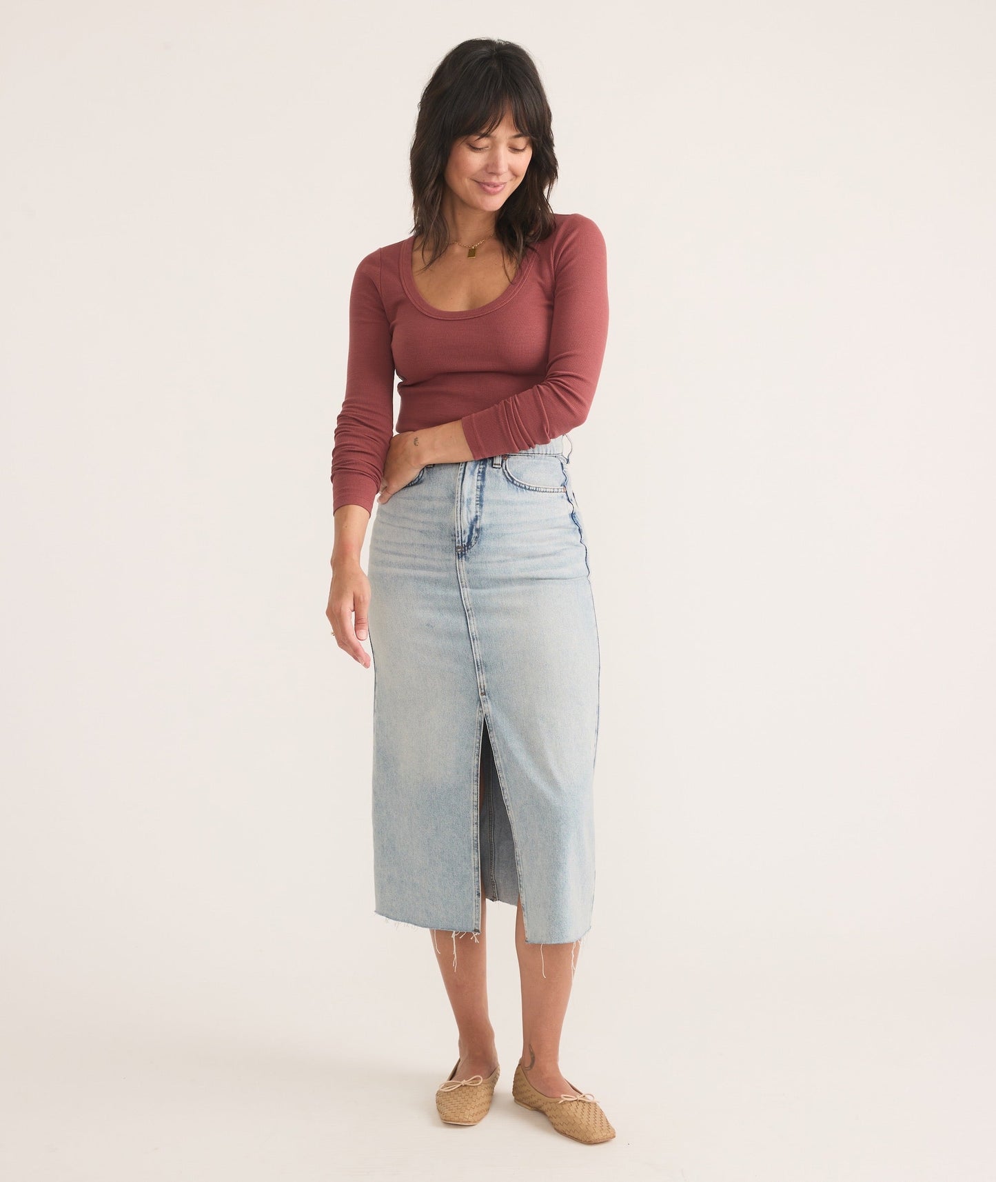 Lexi Rib Sun-In Scoop Tee