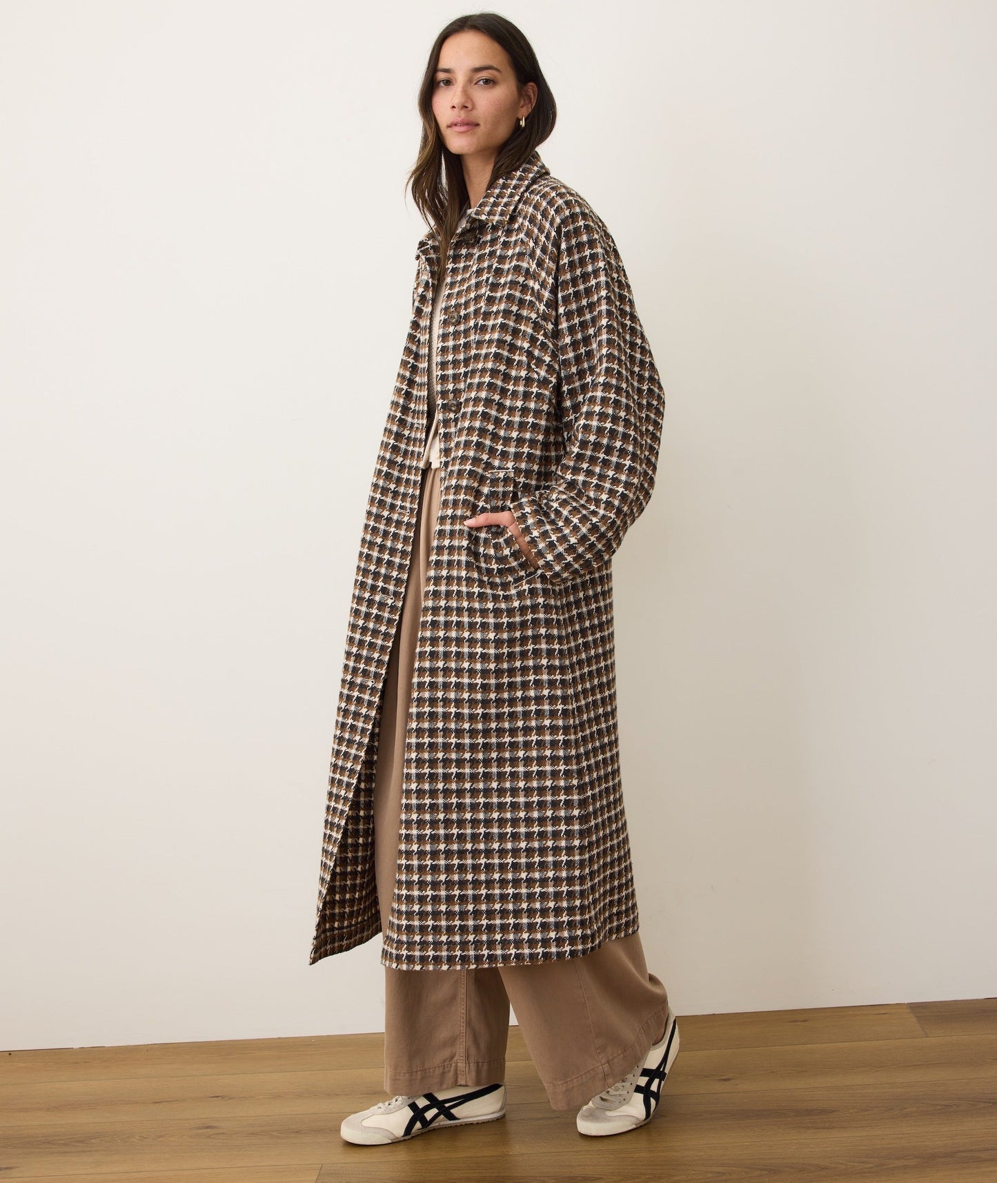 Hayes Houndstooth Trench Coat