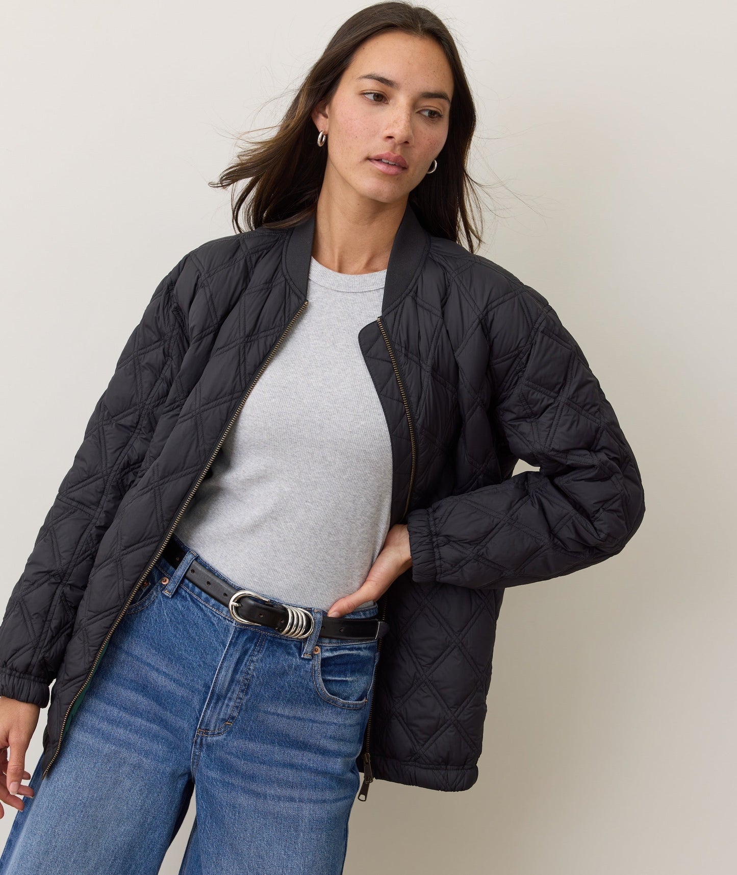 Marina Quilted Oversized Bomber