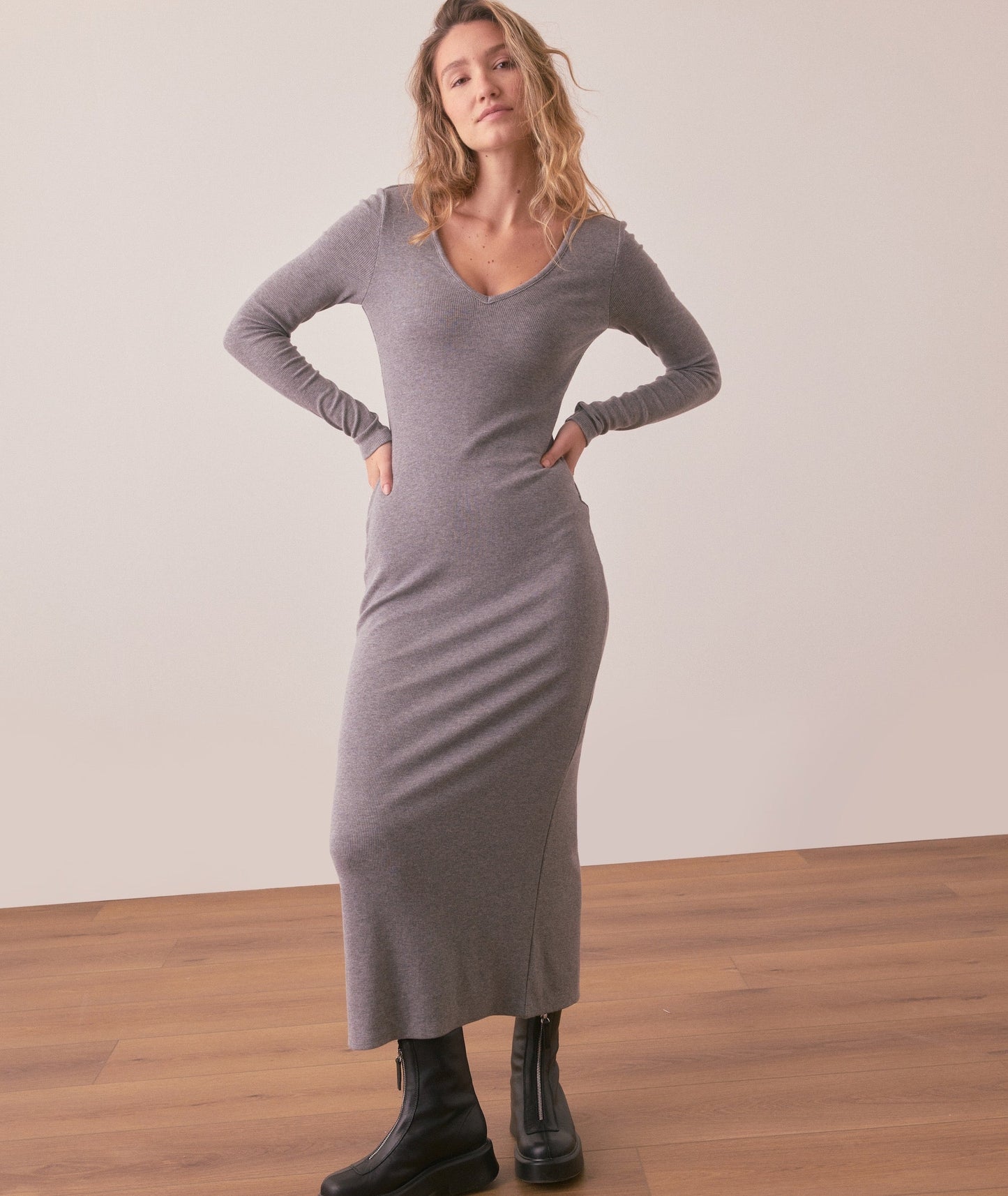 Lexi Rib V-Neck Maxi Dress