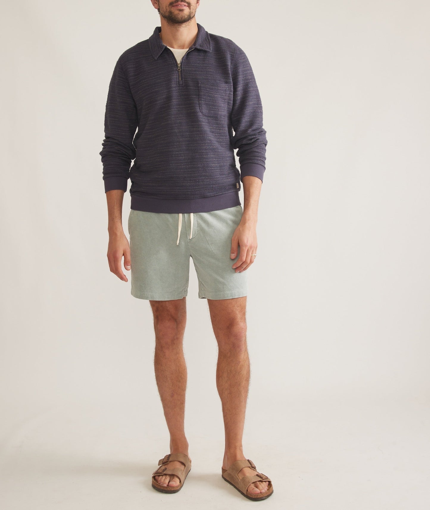Textured Stripe Quarter Zip