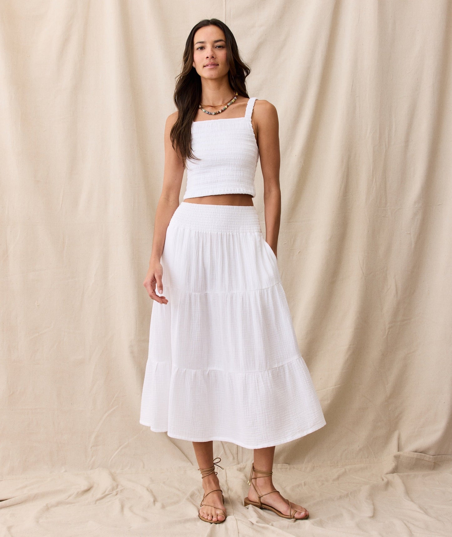 Corinne Double Cloth Maxi Skirt