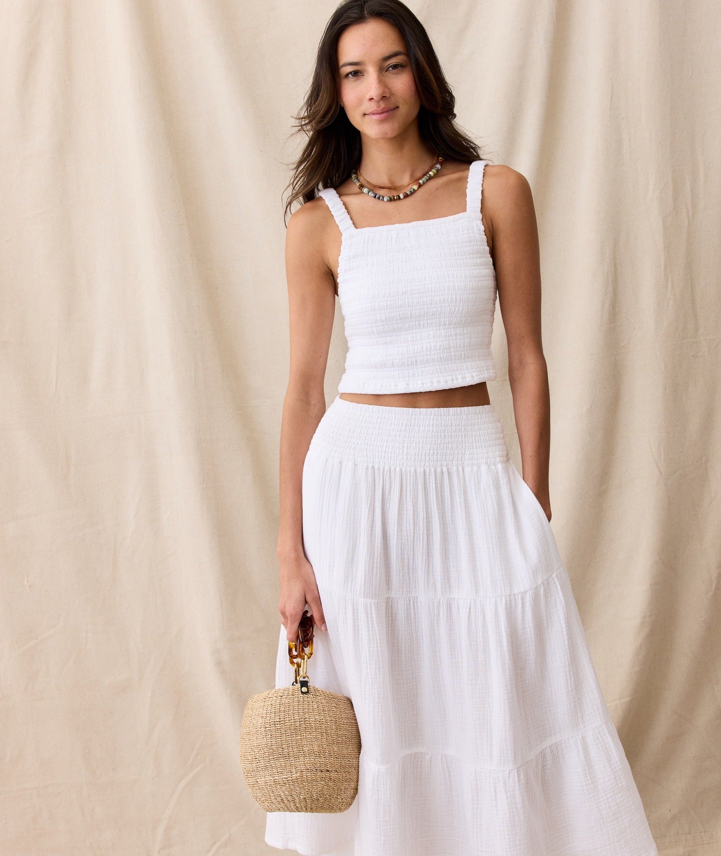 Corinne Double Cloth Maxi Skirt