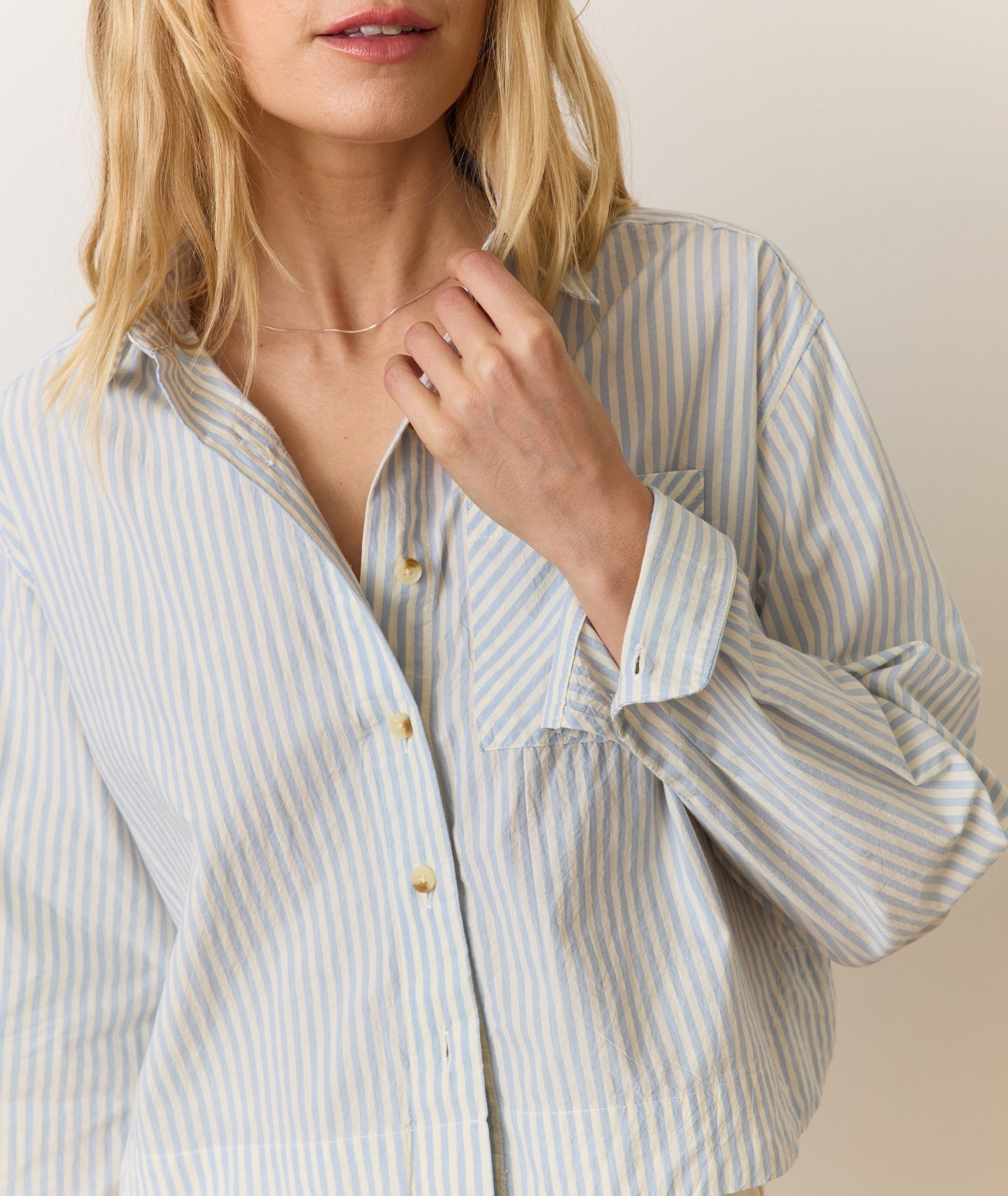 Mia Cropped Shirt in Cali Poplin