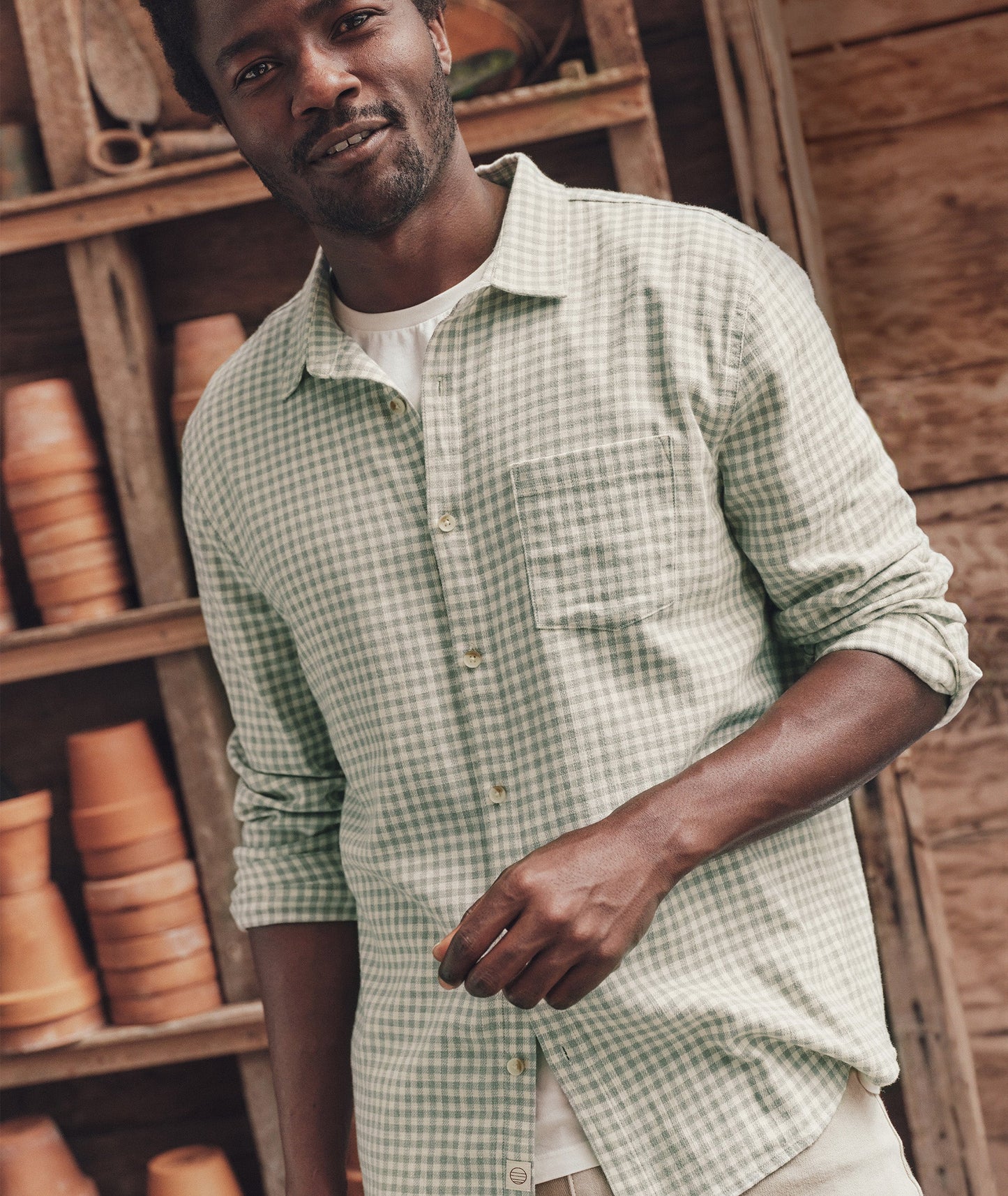 Stretch Selvage Long Sleeve Shirt