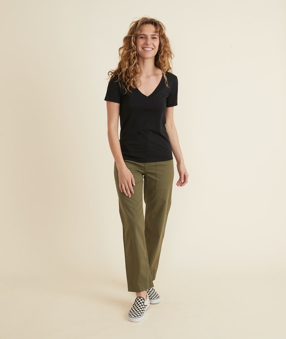 Classic V-Neck Tee in Black