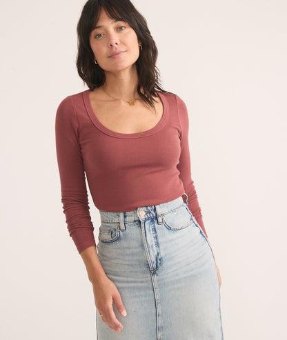 Lexi Rib Sun-In Scoop Tee
