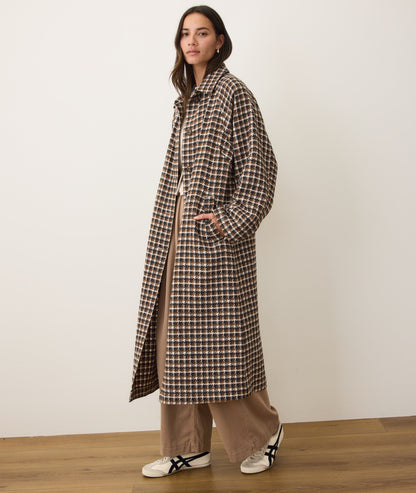 Hayes Houndstooth Trench Coat