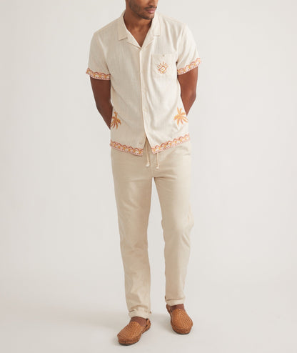 Stretch Selvage Embroidered Resort Shirt