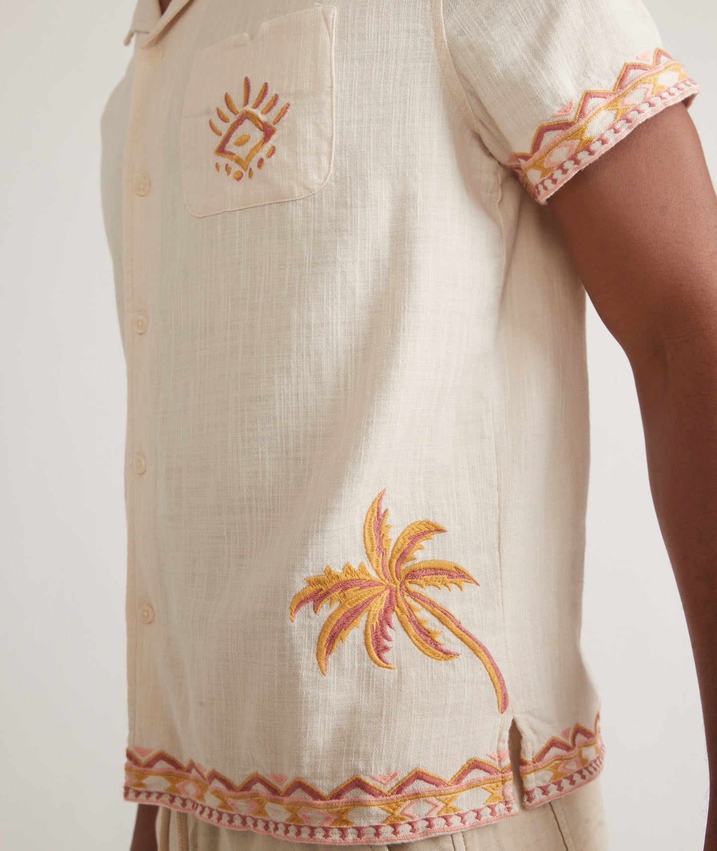 Stretch Selvage Embroidered Resort Shirt