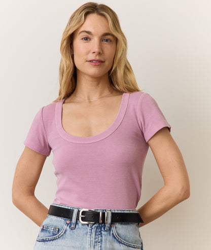 Lexi Rib Sun-In Scoop Tee