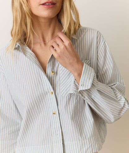 Mia Cropped Shirt in Cali Poplin