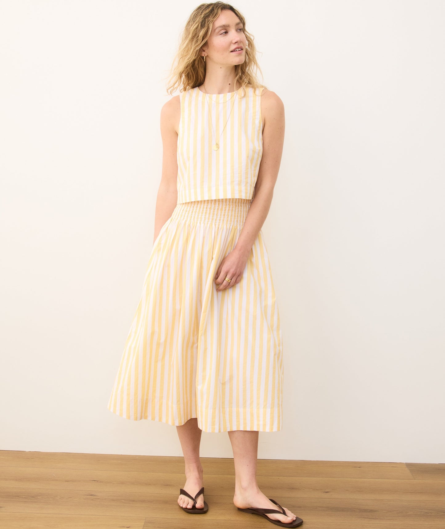 Bea Poplin Midi Skirt