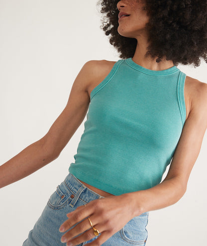 Lexi Rib Sun-In High Neck Crop Tank