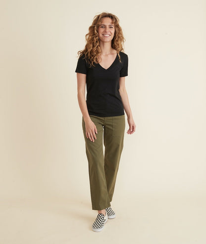 Classic V-Neck Tee in Black