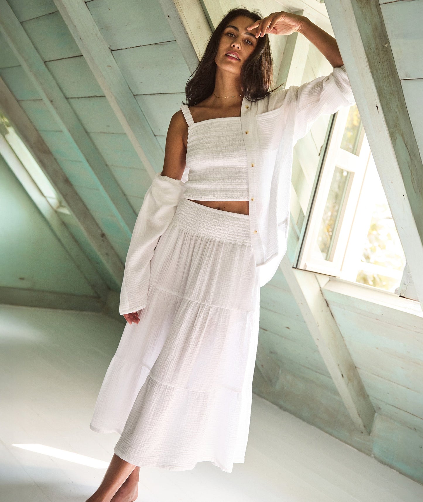 Corinne Double Cloth Maxi Skirt