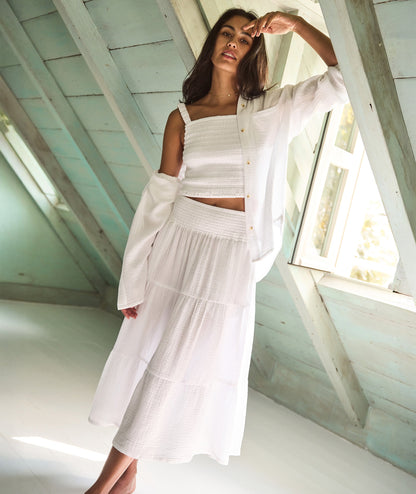 Corinne Double Cloth Maxi Skirt